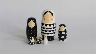 Black and white nesting dolls