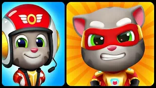 Том Погоня Героев против Том Воздушный Бег. Talking Tom Hero Dash vs Talking Tom Sky Run