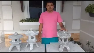 Como fazer uma lanterna de pedra, lanterna chinesa de cimento, Diy, ishidoro stone lantern.