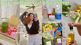getting out of a slump 🧚🏻🍵 saving a half wasted day, self care, that girl routine
