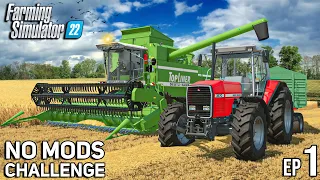 THE ADVENTURE BEGINS | NO MODS Challenge | Farming Simulator 22 - Episode 1