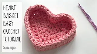 Heart Basket Easy Crochet Tutorial