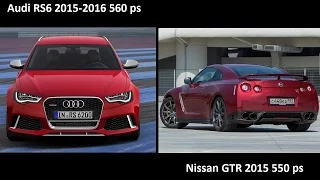 Audi RS6 C7 2016 vs Nissan GTR 2015 acceleration 0-250 kmh