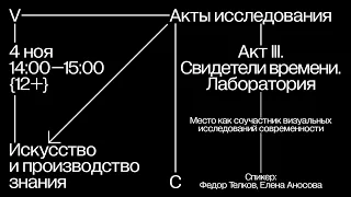 Место как соучастник визуальных исследований современности / Акты исследования (III)