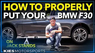 How to properly put an F30 | F3x BMW on Jack Stands (Sorry for the wind noise)