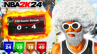 I WENT ON A 120 GAME WIN STREAK WITH THE NEW BEST BUILD on NBA 2K24!