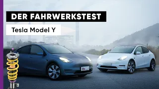 Tesla Model Y (AWD) Fahrwerkstest: KW V3 Leveling im Vergleich zum Serienfahrwerk