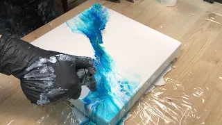 ВАУ Акриловая заливка с феном | Техника жидкий акрил | Fluid Art Dutch Pour