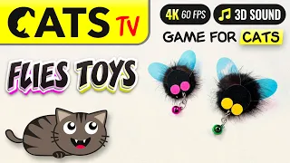 CAT TV - Flies toys for cats to watch 🪰😻🎶 4K 🔴 3 HOURS