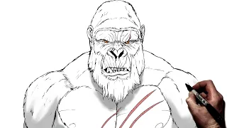 How To Draw Kong | Step By Step | Godzilla vs Kong