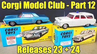 Corgi Model Club - Part 12 Releases 23 + 24 - #245 Buick Riviera + #419 Ford Zephyr Motorway Patrol