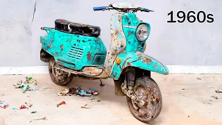 Fast Restoration 1960s Piaggo Vespa Scooter | Little Abandoned Motorcycle - Full Restoration