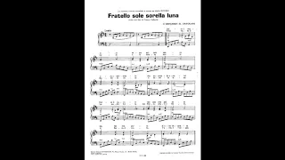 Dolce sentire Fratello sole sorella luna. Base e spartito piano cerimonia religiosa