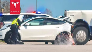 INSANE TESLA VS SEMI CRASH; TRUCKER CAUGHT LYING