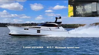 Voyager's W.O.T. 50kts max speed runs