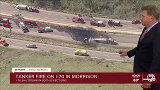 I-70 closed near Morrison due to tanker fire