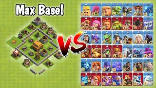 Max-Town Hall 3 Base vs Max All Normal and Super Troops!🤯|| Clash of Clans (Part 1)