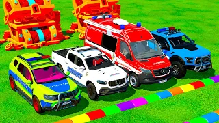 TRANSPORTING COLOR DACIA, AUDI, VOLKSWAGEN, CHEVROLET, VOLVO, RANGE ROVER POLICE CARS! FS22