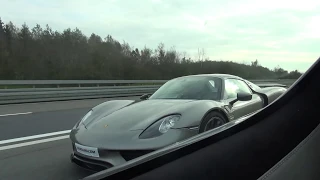 Koenigsegg Agera R encounter with Porsche 918 Spyder HIGHSPEED OVAL UNCUT 50 fps