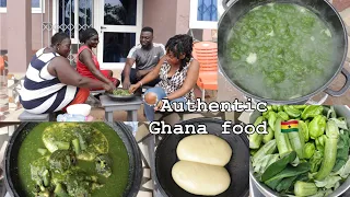 How to COOK the Perfect GREEN GREEN SOUP  EBUNABUNU || Cocoyam Leaves Soup & SNAILS || FufU ,GHANA