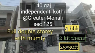 4 bhk double storey kothi with full mumty@sec 125 sunny enclave@85 lacs negotiable