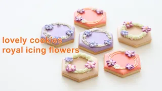 アイシングクッキー初心者向け、着色、お花の絞り。 royal icing cookies for beginner. tutorial of color, royal icing flowers.