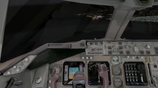 B747 100  crosswind landing under X-Plane 10