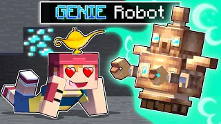 Playing Minecraft As A HELPFUL Genie Robot!