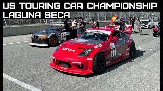 OnBoard with Super Touring #77 Nissan 350z US Touring Car Championship @ Laguna Seca  Race 2