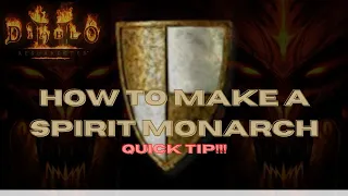 Diablo 2 Resurrected: How to make spirit runeword on a monarch