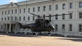 RAF Military Helicopter Leaving Wellington Barracks London