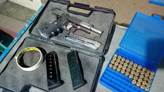 Armscor 1911 45 acp. test fire at firing range.