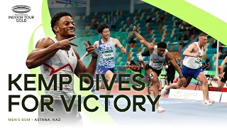 Kemp wins 60m with an incredible dip on the line 👀 | World Indoor Tour 2024