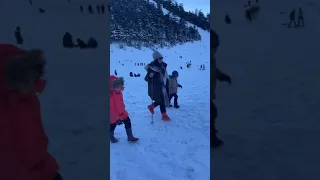 Snow falling in Ifrane, Switzerland, Morocco