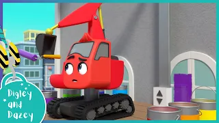 🚧 Rainbow Building Construction Gets Messy 🚜 | Digley and Dazey | Kids Construction Truck Cartoons