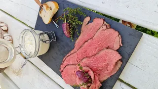 Frühstück Roastbeef selber machen in der Pfanne und Backoffen