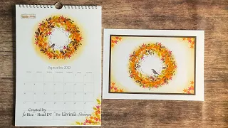 Mindful Monday creating an Autumn Wreath design by Jo Rice #laviniastamps #calendar