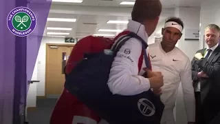 Rafael Nadal bangs his head ahead of Muller clash at Wimbledon 2017