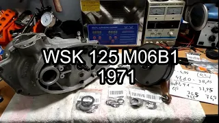 WSK 125 M06 B1 #21 Składanie silnika - dystansowanie skrzyni biegów