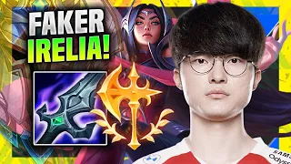 FAKER TRIES FIRST TIME NEW IRELIA REWORK! - T1 Faker Plays Irelia Mid vs Renekton! | Season 11