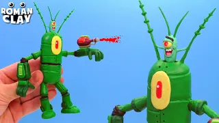 Robot Plankton with Clay SpongeBob | Roman Clay Tutorial