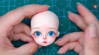 📌💄🖌[ASMR] BJD Faceups stoties | Repainting Dolls | Doll Makeup | L01