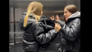 American girl elevator prank video crazy reaction !! #shorts @shmeksss