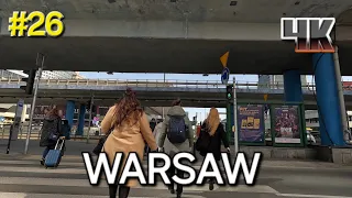 Warsaw Poland Walking Tour 4k // DOWNTOWN MARCH 27 , 2024 // GOPRO HERO FOOTAGE