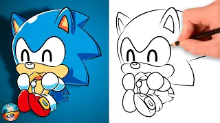DRAWING BABY SONIC - HOW TO DRAW BABY SONIC EASY - DRAWINGS TO DRAW