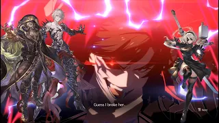 Lucilius/Belial/Beelzebub (CPU versions) destroying YoRHa 2-ASS in Granblue Fantasy Versus Rising