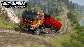 Spintires MudRunner Volvo FMX Truck Driving Uphill