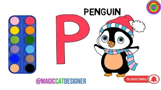 P for Penguin let's draw and color this beautifull pet togheter and let's play