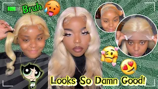 Blonde Wig Install On Brown Skin!🍻Melted Lace + Makeup Transition Ft.#ULAHAIR Review