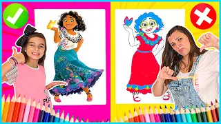 Desafio colorindo com 3 cores gigante filme encanto disney | Jéssica Godar e Laurinha e Helena e Ga